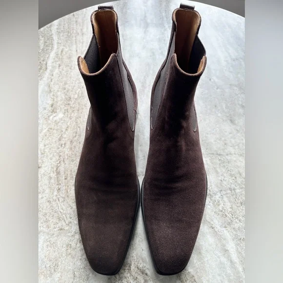 BERLUTI D'EMESURE CAMOSCIO SUEDE CHELSEA BOOT SCRITTO 10/ 11 US